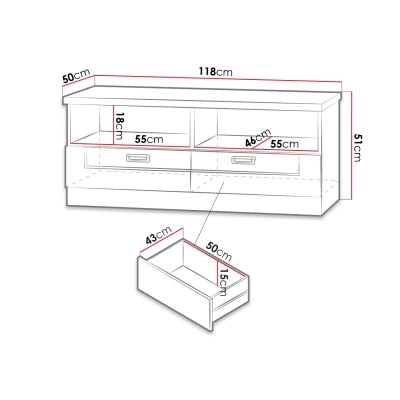 TV stolek MERLO 2 - dub lefkas