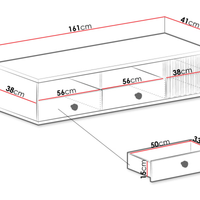 Televizní stolek ORURO 1 - dub artisan / černý