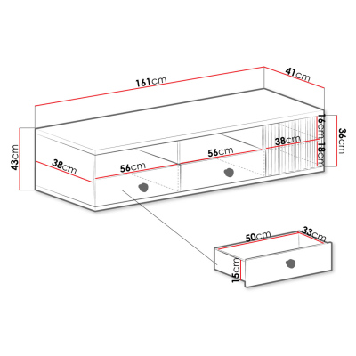 Televizní stolek ORURO 1 - dub artisan / černý