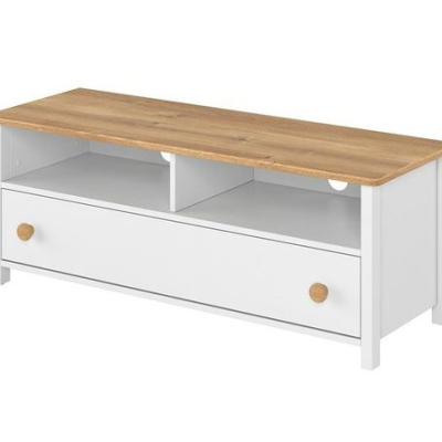 TV stolek MABARUMA - bílý / dub nash