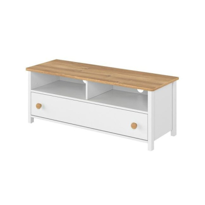 TV stolek MABARUMA - bílý / dub nash