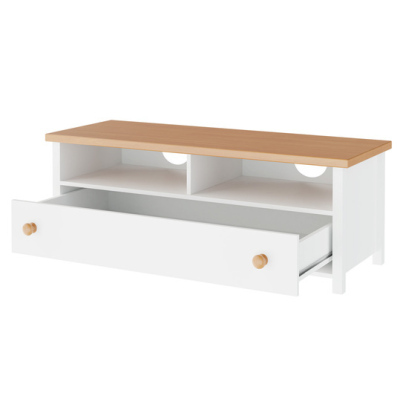 TV stolek MABARUMA - bílý / dub nash