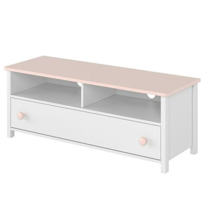 TV stolek LEGUAN - bílý / růžový