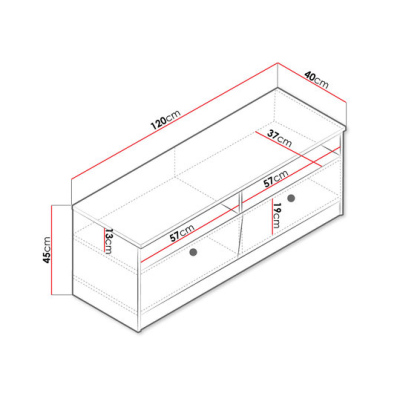 Televizní stolek CHIMA - dub artisan / bílý