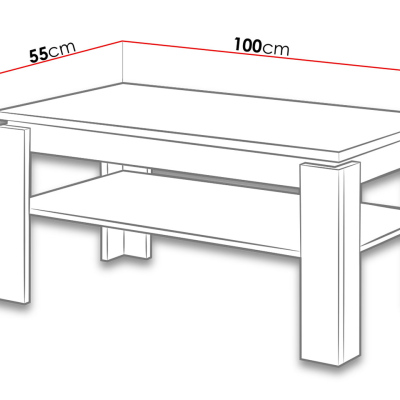 Konferenční stolek MENDOZA - dub wotan / antracitový