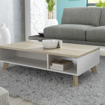 Konferenční stolek COLINA 1 - dub sonoma / bílý