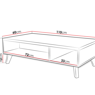 Konferenční stolek COLINA 1 - dub sonoma / bílý