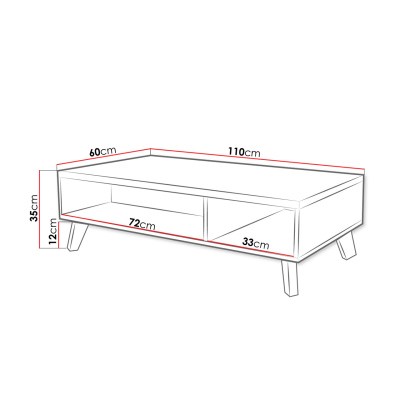 Konferenční stolek COLINA 1 - dub sonoma / bílý