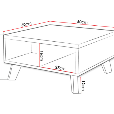 Konferenční stolek COLINA 2 - dub sonoma / bílý