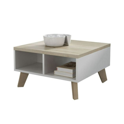 Konferenční stolek COLINA 2 - dub sonoma / bílý