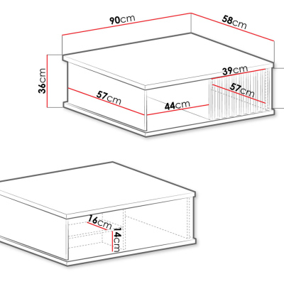 Konferenční stolek ORURO - dub artisan / černý