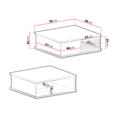 Konferenční stolek ORURO - dub artisan / černý