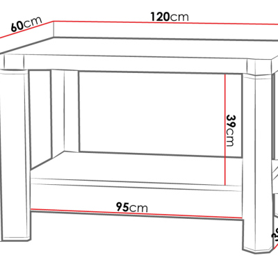 Konferenční stolek ARIKA - 120 cm, dub sonoma