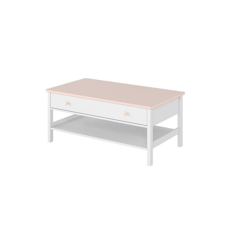 Konferenční stolek LEGUAN - bílý / růžový