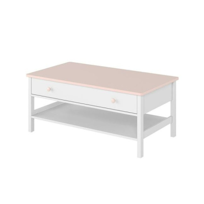 Konferenční stolek LEGUAN - bílý / růžový