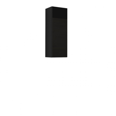Závěsná skříňka ASHTON - černá / lesklá černá