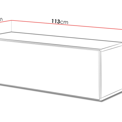 Závěsná skříňka s dvířky NORMANDIA - černá