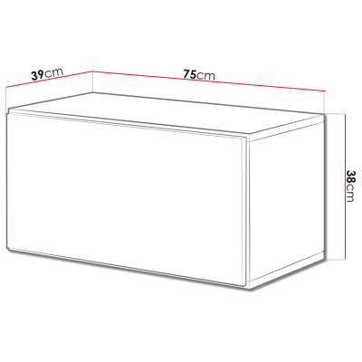 Závěsná skříňka s dvířky NORMANDIA 2 - bílá
