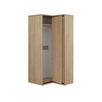 Rohová šatní skříň 103x85 cm SUCRE 3 - ořech hikora