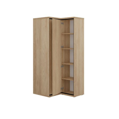 Rohová šatní skříň 103x85 cm SUCRE 3 - ořech hikora