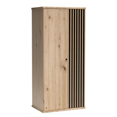 Dvoudveřová šatní skříň 86 cm ORURO - dub artisan / černá