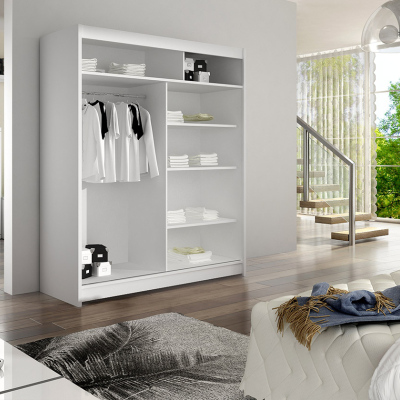 Šatní skříň 150 cm se zrcadlem a LED osvětlením ELADIO 12 - dub sonoma