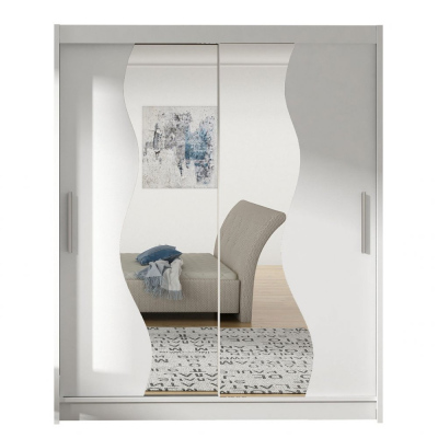 Šatní skříň 150 cm se zrcadlem a LED osvětlením ELADIO S - dub sonoma