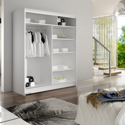 Šatní skříň 150 cm se zrcadlem a LED osvětlením ELADIO S - dub sonoma