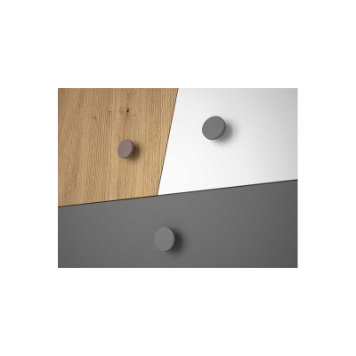 Kombinovaná šatní skříň 120 cm CHIMA 2 - dub artisan / bílá / šedá