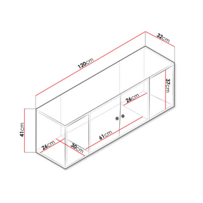 Závěsná skříňka CHIMA 1 - dub artisan / bílá / šedá