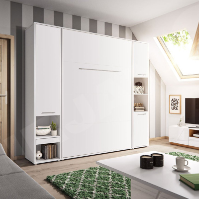Sklápěcí postel se skříňkami 90x200 CELENA 3 - bílá