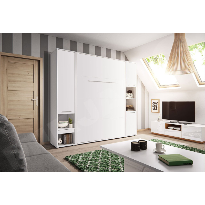 Sklápěcí postel se skříňkami 120x200 CELENA 3 - bílá