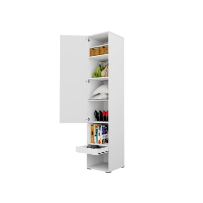 Sklápěcí postel se skříňkami 140x200 CELENA 3 - bílá / lesklá bílá