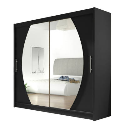 Šatní skříň 180 cm se zrcadlem a LED osvětlením FLORENCIO 4 - bílá