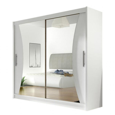 Šatní skříň 180 cm se zrcadlem a LED osvětlením FLORENCIO 5 - dub sonoma