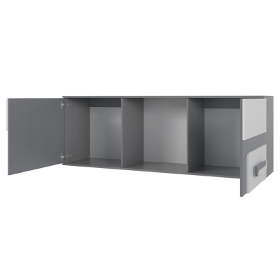 Závěsná police CHOCHO - antracitová / bílá