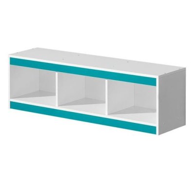 Závěsná police TUCHIN - bílá / lesklá tyrkysová