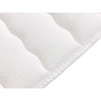 Boxspringová manželská postel s LED osvětlením 160x200 GALWAY - bílá ekokůže + topper ZDARMA