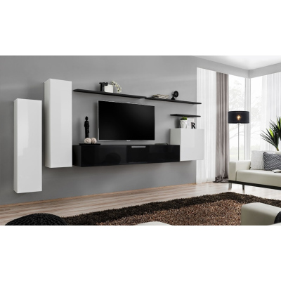 Stěna do obývacího pokoje RIONATA 1 - bílá / černá