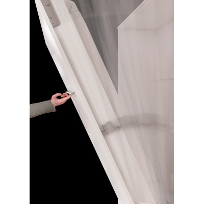 Vertikální sklápěcí manželská postel 120x200 CELENA 1 - bílá / lesklá bílá