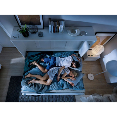Horizontální sklápěcí manželská postel 140x200 CELENA 4 - bílá