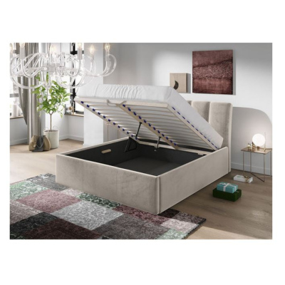 Čalouněná manželská postel 140x200 TRALEE - šedá