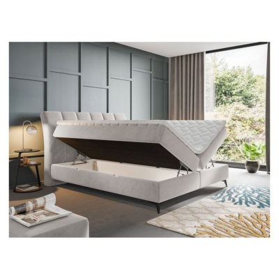 Kontinentální manželská postel 180x200 TALLOW - béžová + topper ZDARMA