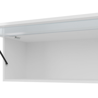 Obývací stěna s LED bílým osvětlením ASHTON 11 - šedá / lesklá šedá