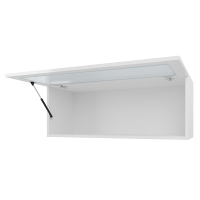 Obývací stěna s LED bílým osvětlením ASHTON 11 - šedá / lesklá šedá