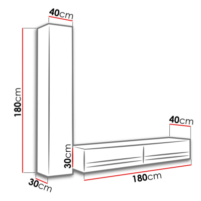 Stěna do obývacího pokoje ASHTON N9 - šedá / lesklá šedá