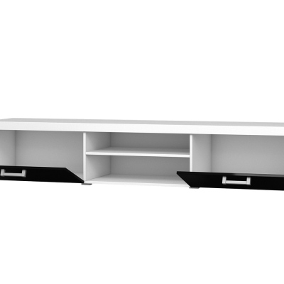 Obývací sestava s LED bílým osvětlením ITABUNA 2 - bílá / lesklá černá