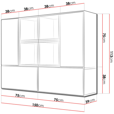 Stěna do obývacího pokoje NORMANDIA 19 - bílá