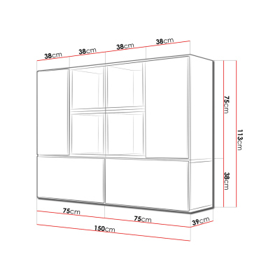 Stěna do obývacího pokoje NORMANDIA 19 - bílá