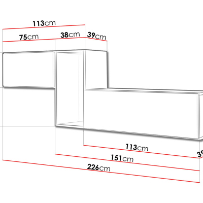 Stěna do obývacího pokoje NORMANDIA 11 - bílá